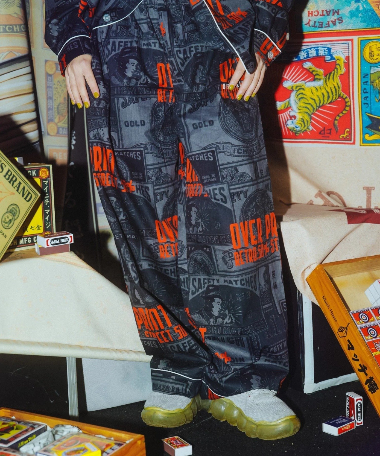 LHP overprint/オーバープリント/×日本燐寸工業会 LOUNGE PANTS エルエイチピー パンツ その他のパンツ ブラック