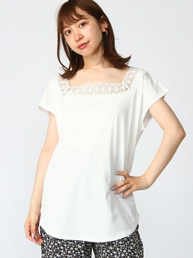 【SALE/55%OFF】JEANASiS スクエアネックレースFS ジーナシス カットソー ノースリーブカットソー ホワイト ブラック