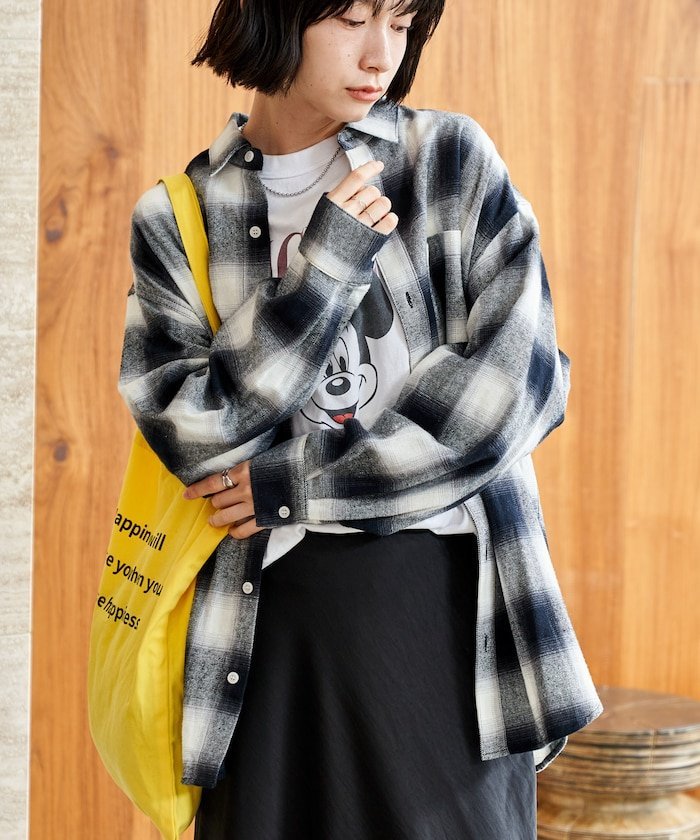 FREAK'S STORE オンブレ チェックシャツ/ショート丈チェックシャツ/ネルシャツ 25AW フリークスストア トップス シャツ・ブラウス ブラウン ブルー ブラック【送料無料】のサムネイル