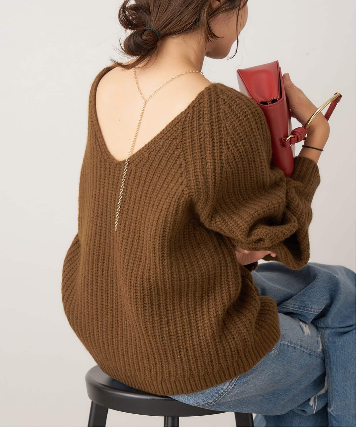 plage 《予約》yak mix loose ニット プラージュ トップス ニット グレー ブルー ブラウン【送料無料】のサムネイル