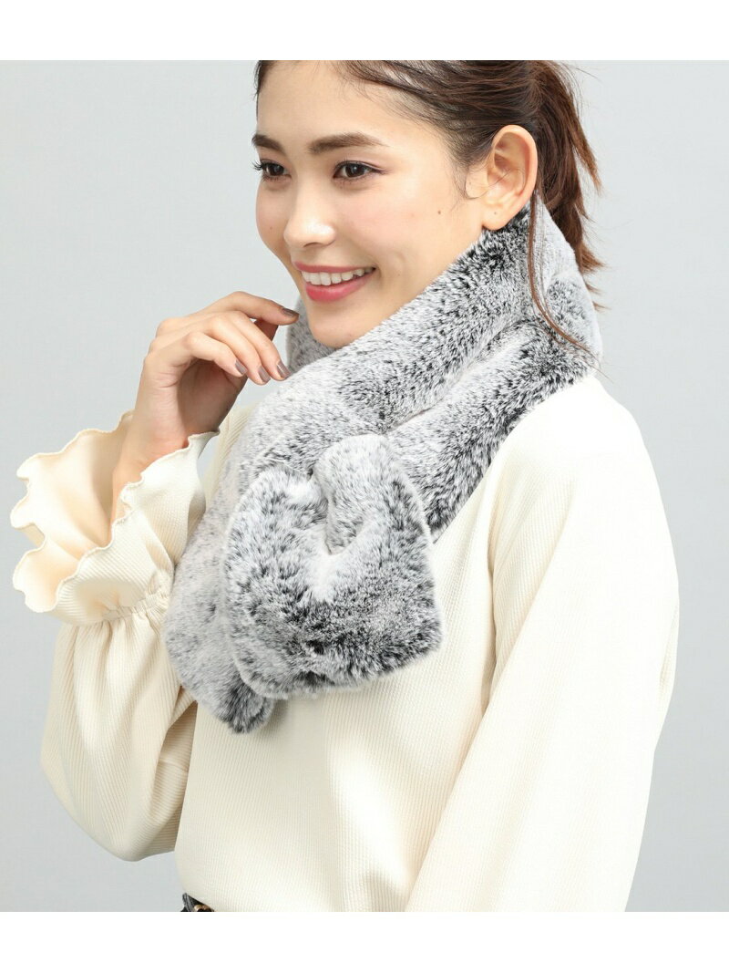 【SALE／60%OFF】VIS 差し込みフェイクファーティペット ビス ファッション雑貨 マフラー・ストール・ネックウォーマー ベージュ ホワイト ブラウン グレー