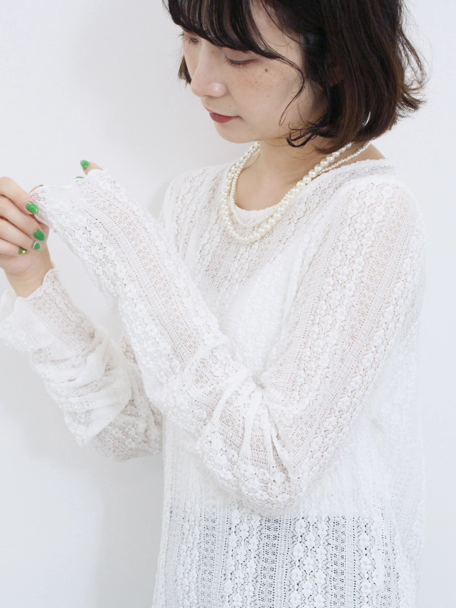 Samansa Mos2 blue シアーレースロンT サマンサモスモス トップス カットソー・Tシャツ ブラック グレー ホワイトのサムネイル