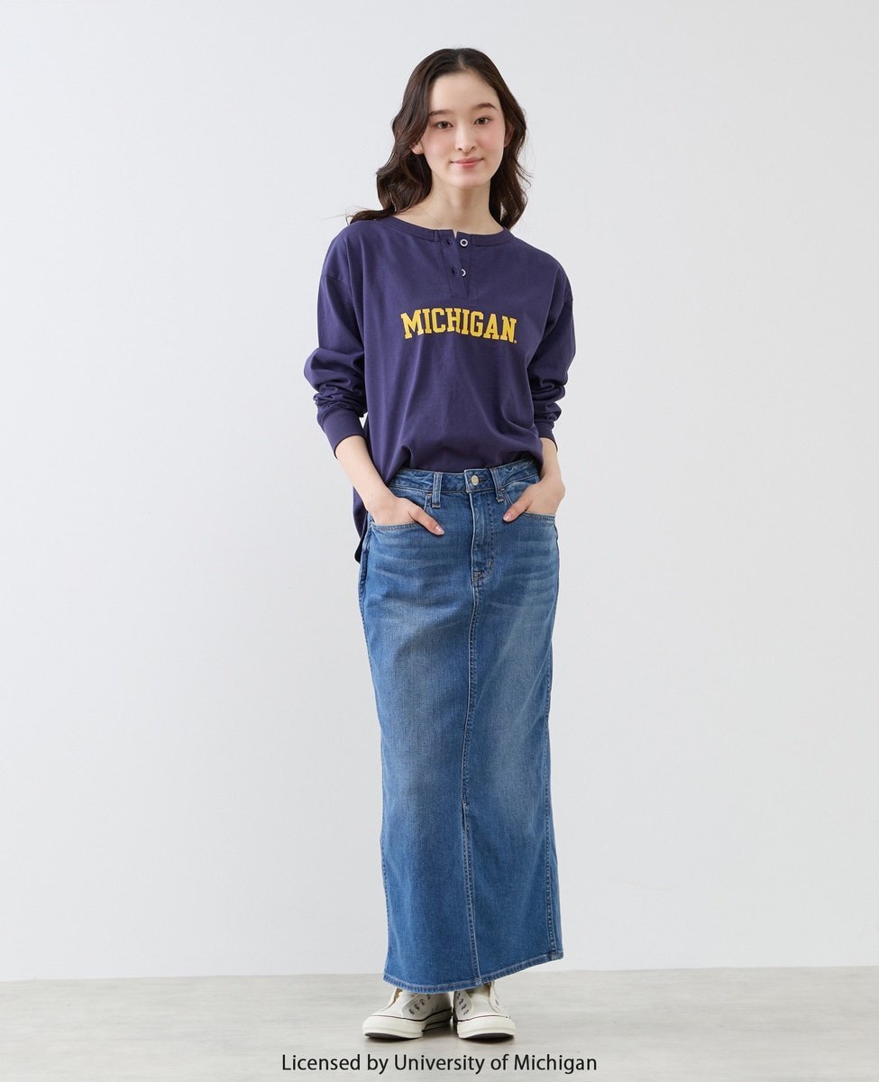 LOGEMENT DE CLAIRE 【GOOD ROCK SPEED/グッドロックスピード】UNIVERSITY OF MICHIGAN Tシャツ メルローズクレール トップス カットソー・Tシャツ ネイビー【送料無料】