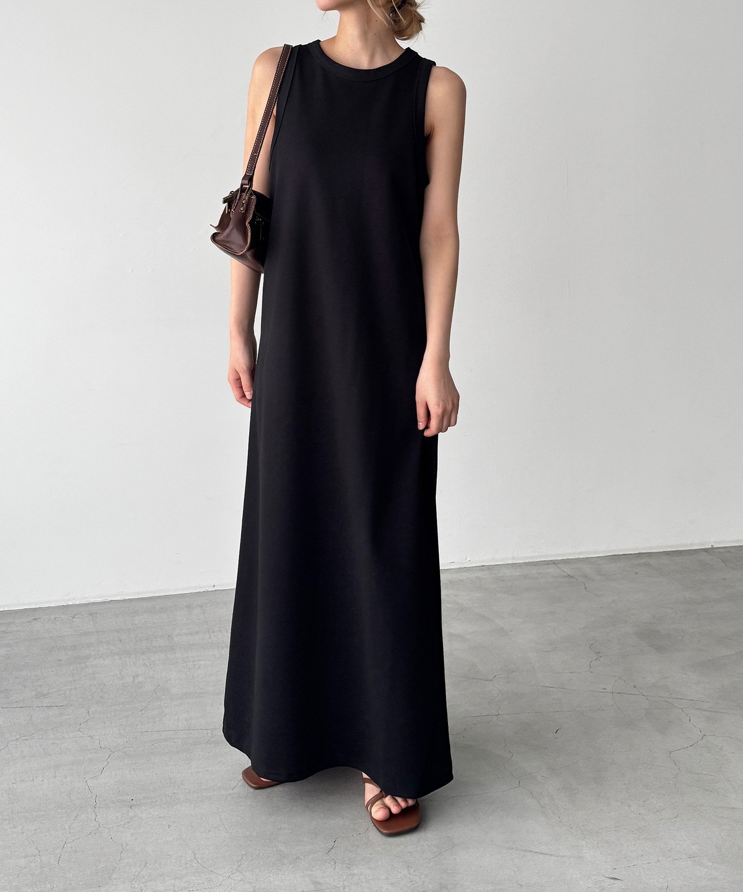 【SALE／20%OFF】bebyyou bebyyou ノースリーブロングワンピース キャナルジーン ワンピース・ドレス その他のワンピース・ドレス グレー ブラック【送料無料】