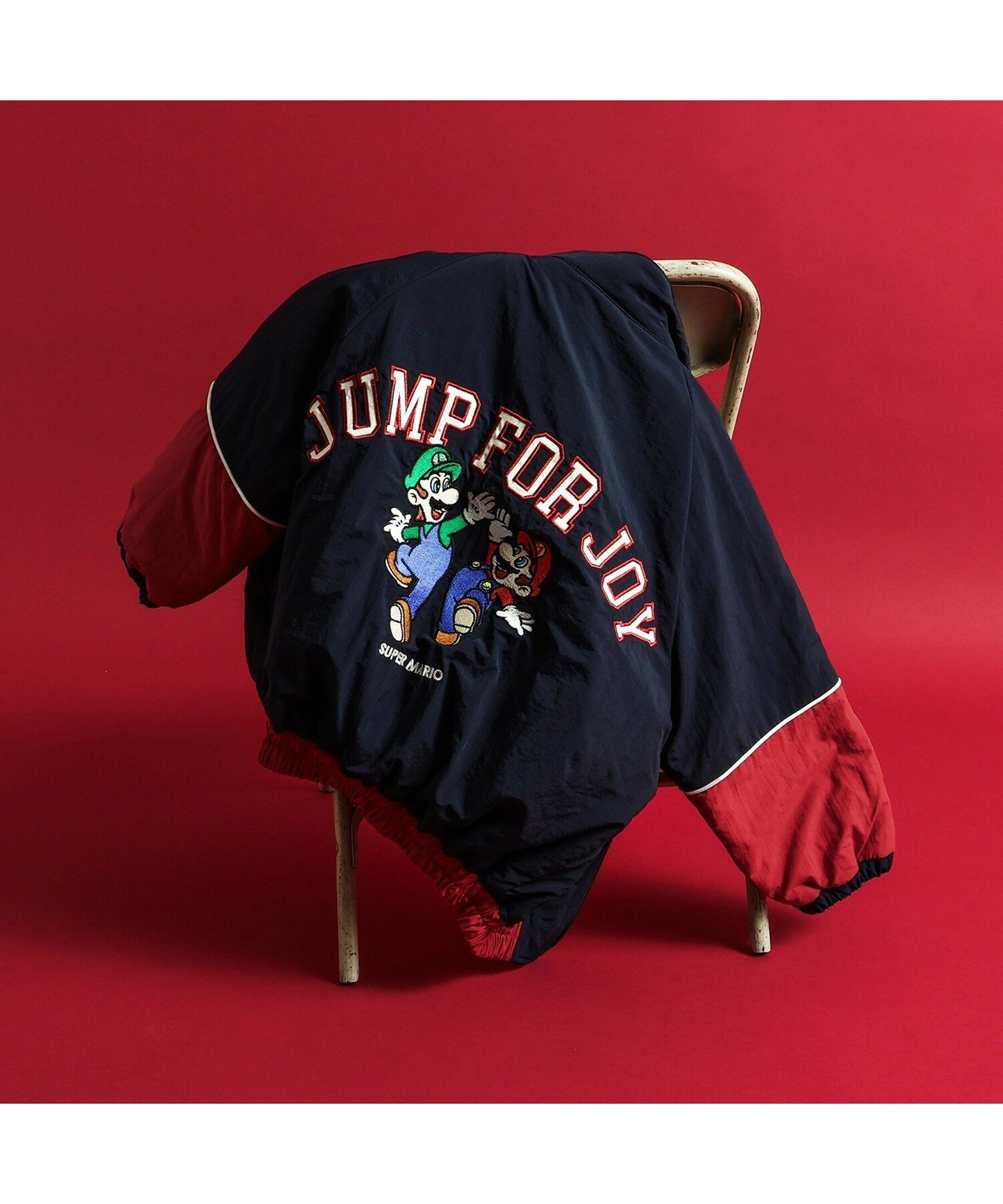 BREEZE スーパーマリオ 切替ジャケット エフオーオンラインストア ジャケット・アウター ナイロンジャケット ネイビー ブラック グリーン【送料無料】のサムネイル
