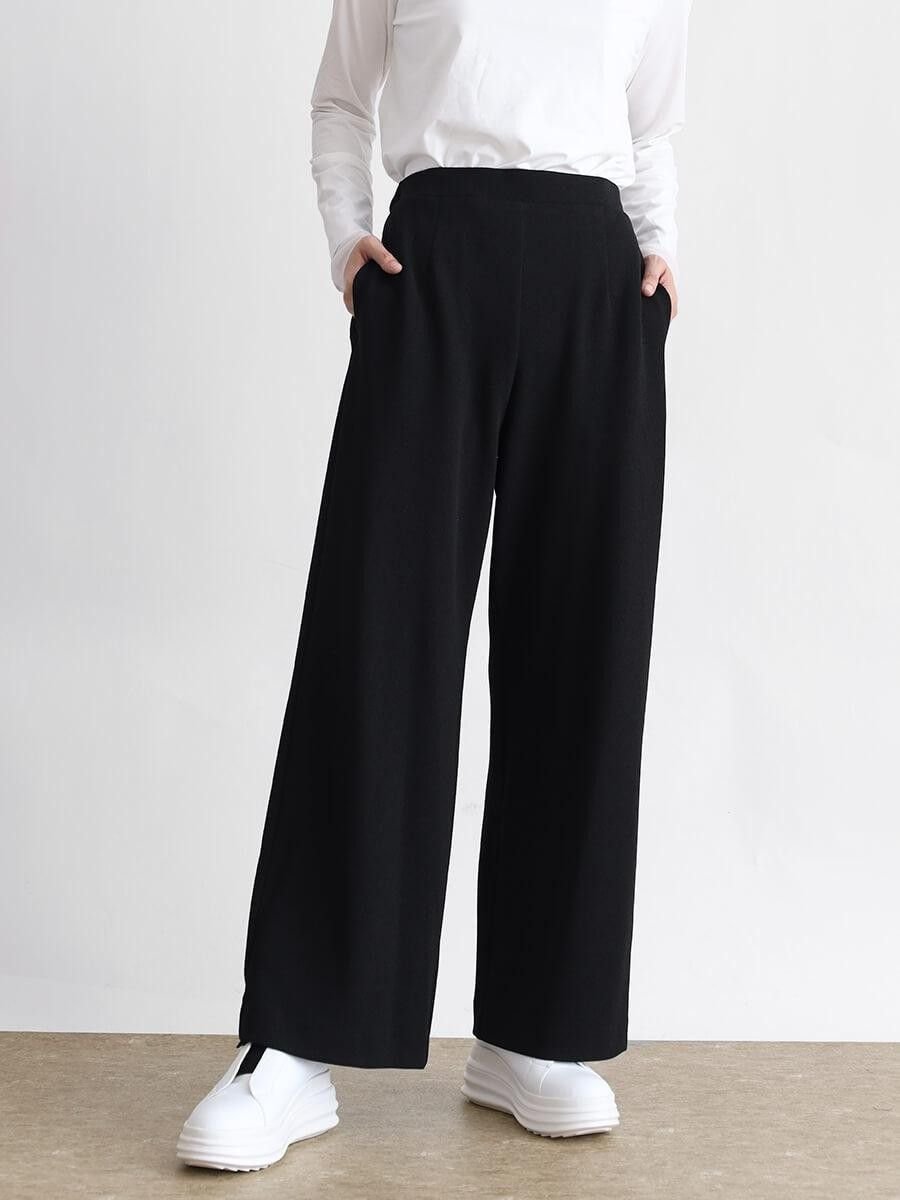 CLOVE イージーワイドストレートパンツ ラシュッド パンツ その他のパンツ グレー ブラック【送料無料】