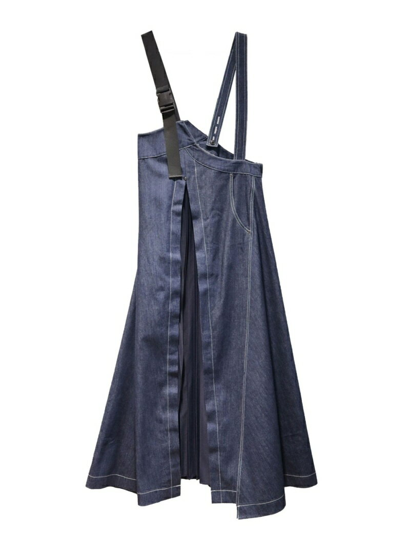 AULA AILA アシンメトリー ボリューム ジャンパースカート アウラアイラ ワンピース・ドレス ジャンパースカート ブルー ベージュ【送料無料】のサムネイル