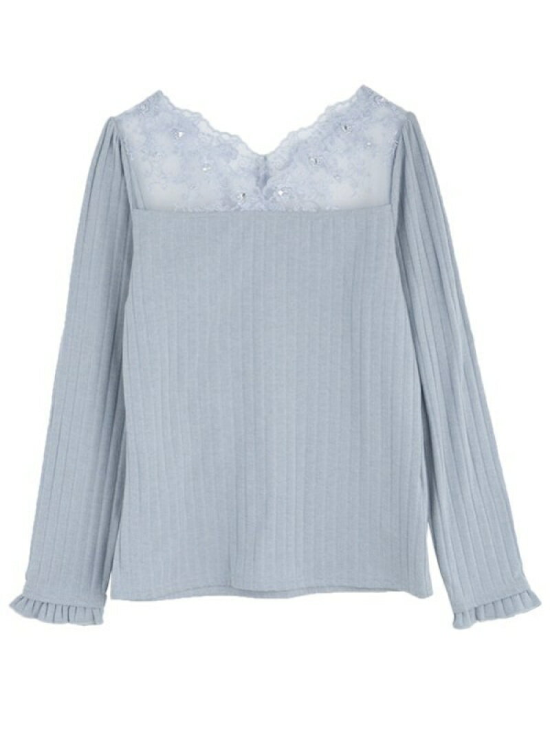 【SALE／65%OFF】axes femme (W)繊細レース長袖インナー アクシーズファム トップス その他のトップス ブルー パープル ブラック ホワイトのサムネイル