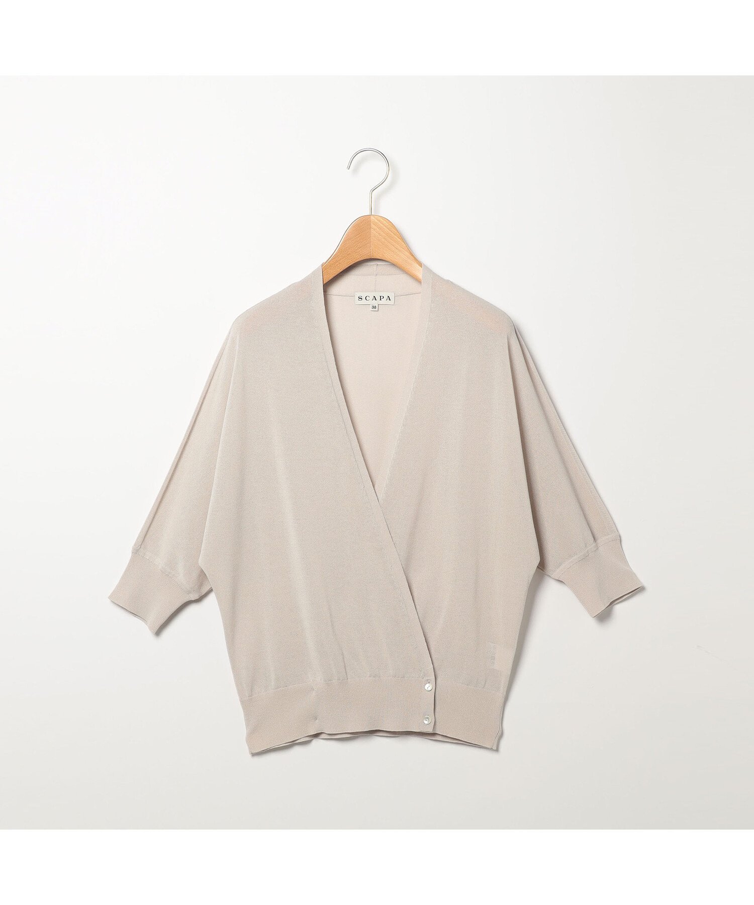 SCAPA エーフィニットカシクールニット スキャパ トップス ニット ベージュ ブルー ホワイト