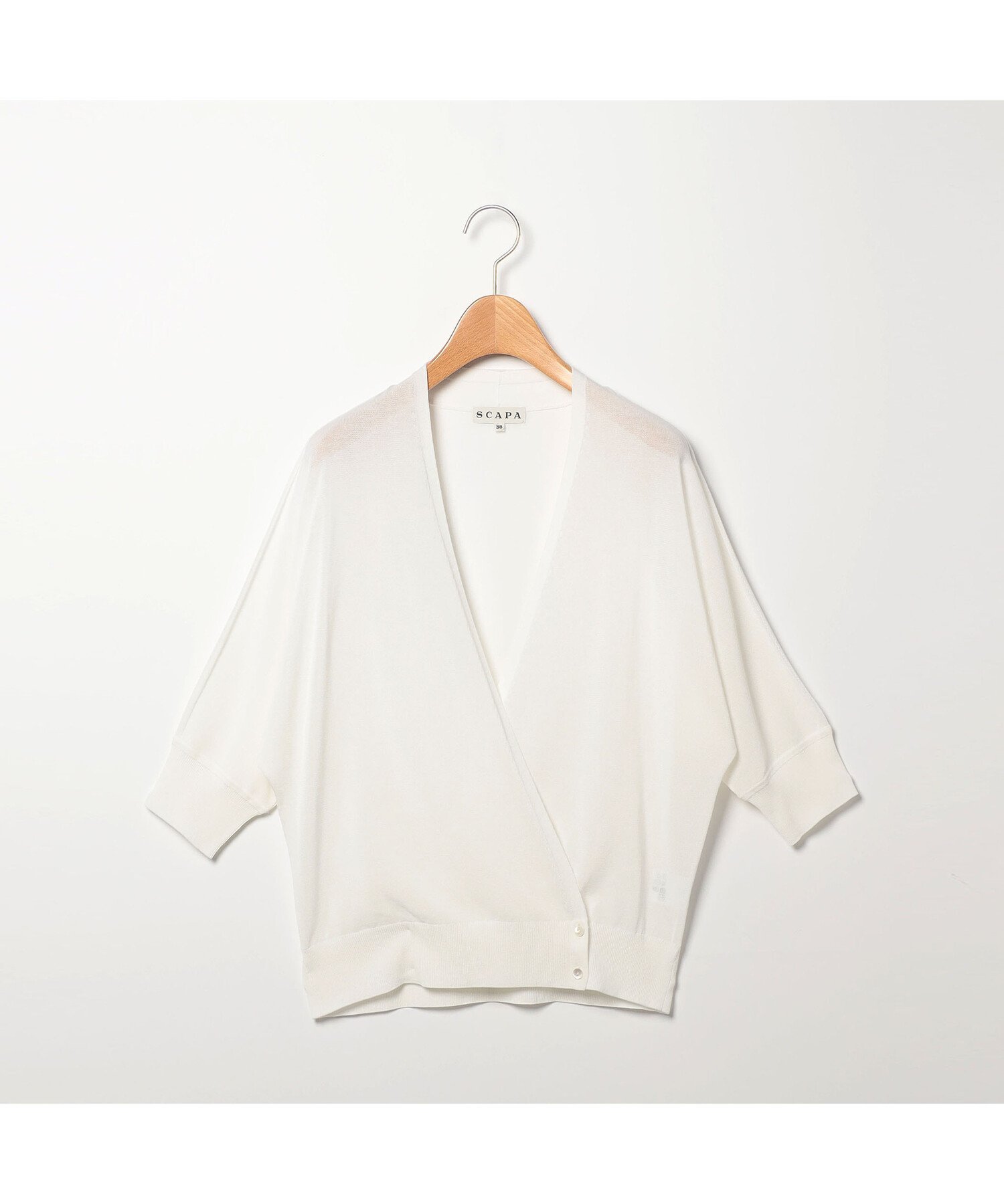 SCAPA エーフィニットカシクールニット スキャパ トップス ニット ベージュ ブルー ホワイト