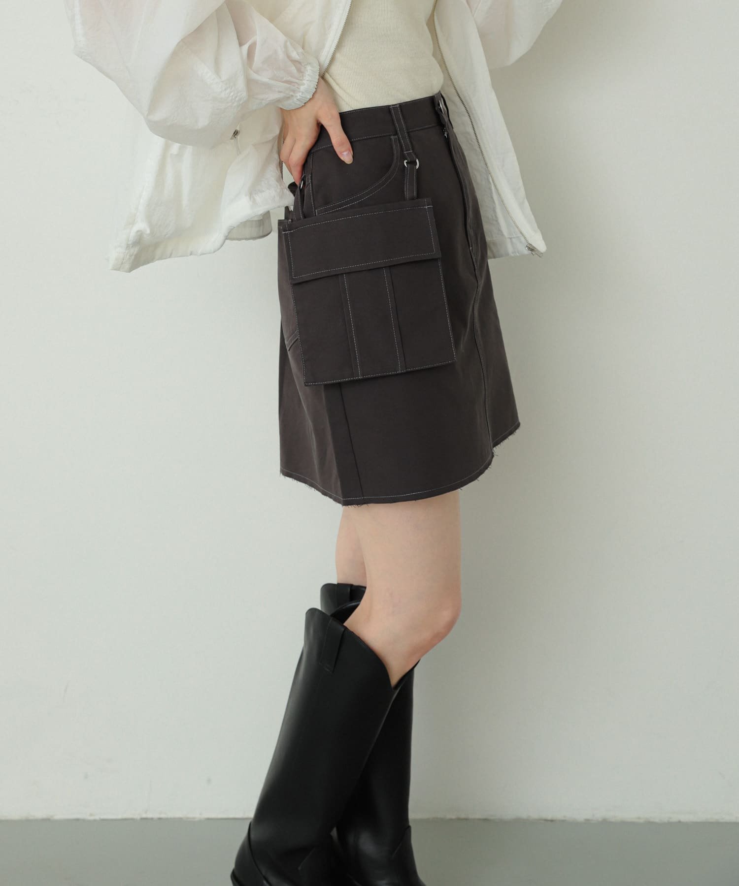 【SALE／55%OFF】SENSE OF PLACE サイドポケットツキミニスカート センス オブ プレイス スカート その他のスカート ブルー グレー ベ..