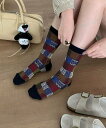 aimoha - select - 【mosox】レトロチェックソックス アイモハ 靴下・レッグウェア 靴下 ホワイト ブルー ブラウン グレー(4)