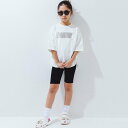 branshes 【b.+A/WEB限定】金子綾/ビッグシルエットTシャツサイクルパンツセット ブランシェス トップス その他のトップス ホワイト