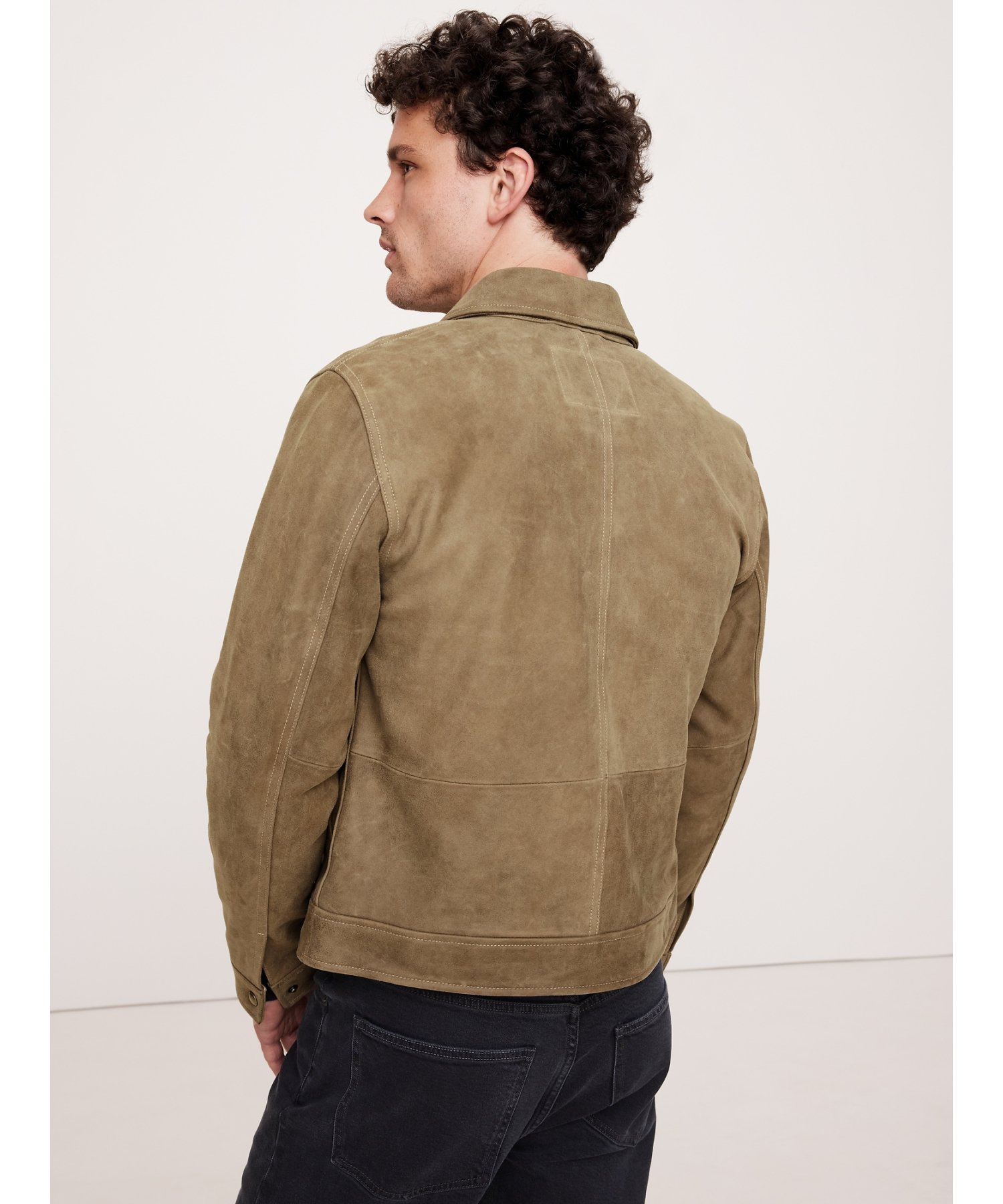 BANANA REPUBLIC (M)ヌバックレザー トラッカージャケット バナナ・リパブリック ジャケット・アウター その他のジャケット・アウター ブラウン【送料無料】