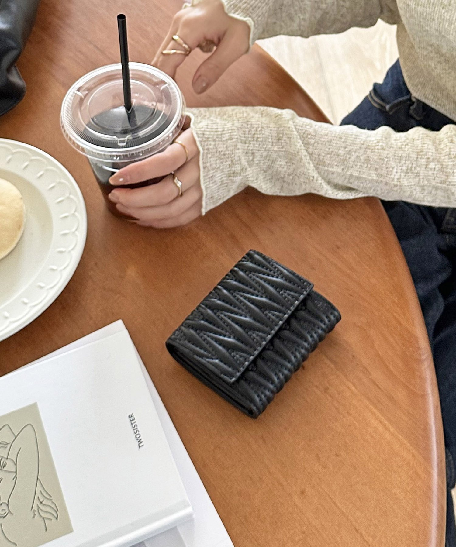 Discoat キルティング三つ折りウォレット ディスコート 財布・ポーチ・ケース 財布 グレー ブラック ピンク【送料無料】