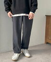 Discoat 【ユニセックス】テックリネンワイドテーパードパンツ ディスコート パンツ その他のパンツ ブラック ベージュ ネイビー【送料無料】