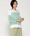 【SALE/20%OFF】TUTIE. コットンハイゲージパネルボーダープルオーバー ツチエ トップス カットソー・Tシャツ グリーン ネイビー ベージュ【送料無料】