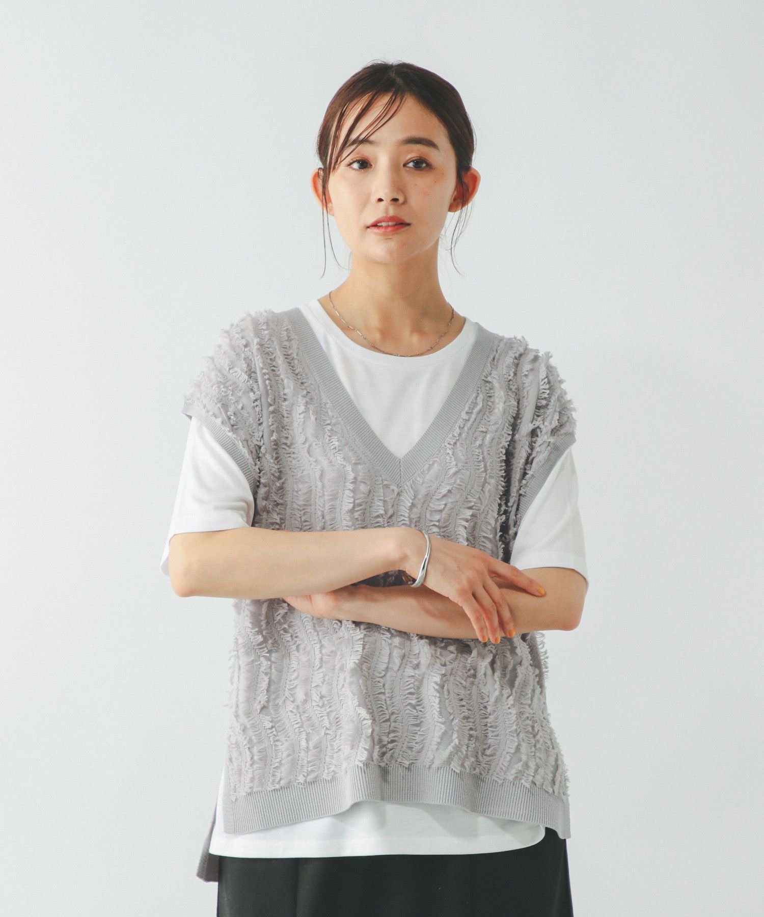 【SALE／50%OFF】GLOBAL WORK シアーフリンジベスト*半袖T/492462 グローバルワー...