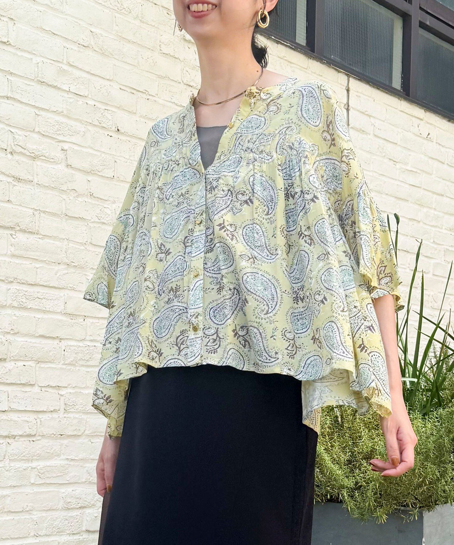 【SALE／20%OFF】MICO COULIER モダールピンタックギャザーブラウス ノーリーズ トップス シャツ・ブラウス グレー ブラウン【送料無料】のサムネイル