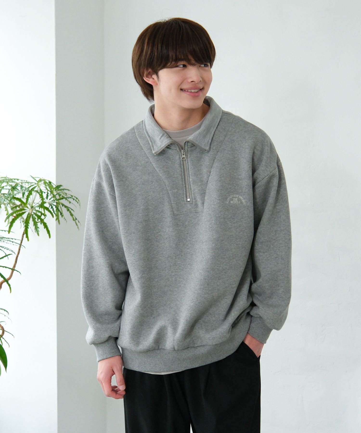 【SALE／5%OFF】GLOBAL WORK あったか裏起毛ハーフジップスウェット/AND YUA ANY/591458 グローバルワ..