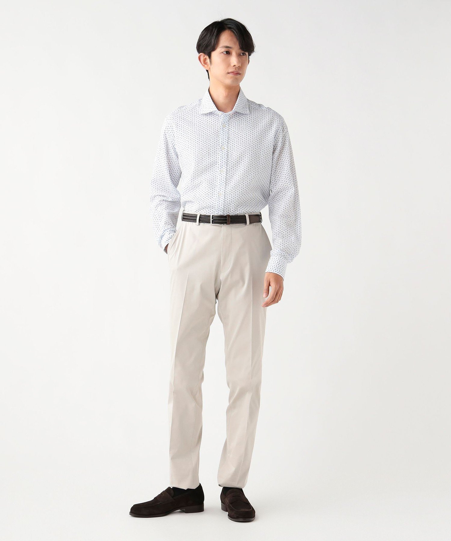 BEAMS HEART MEN シアサッカー フラワープリント カッタウェイカラーシャツ ビームス ハート トップス シャツ・ブラウス ホワイト【送料無料】