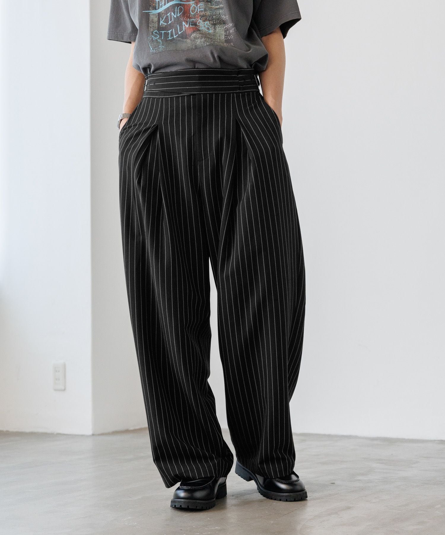 [rebajas/62% DE Dto.] PAGEBOYLIM [PBLIM] Gurukas Luxe Page Boy Pants Slacks Vestido Pantalón Gris Negro [Envío Gratis] — vista 3