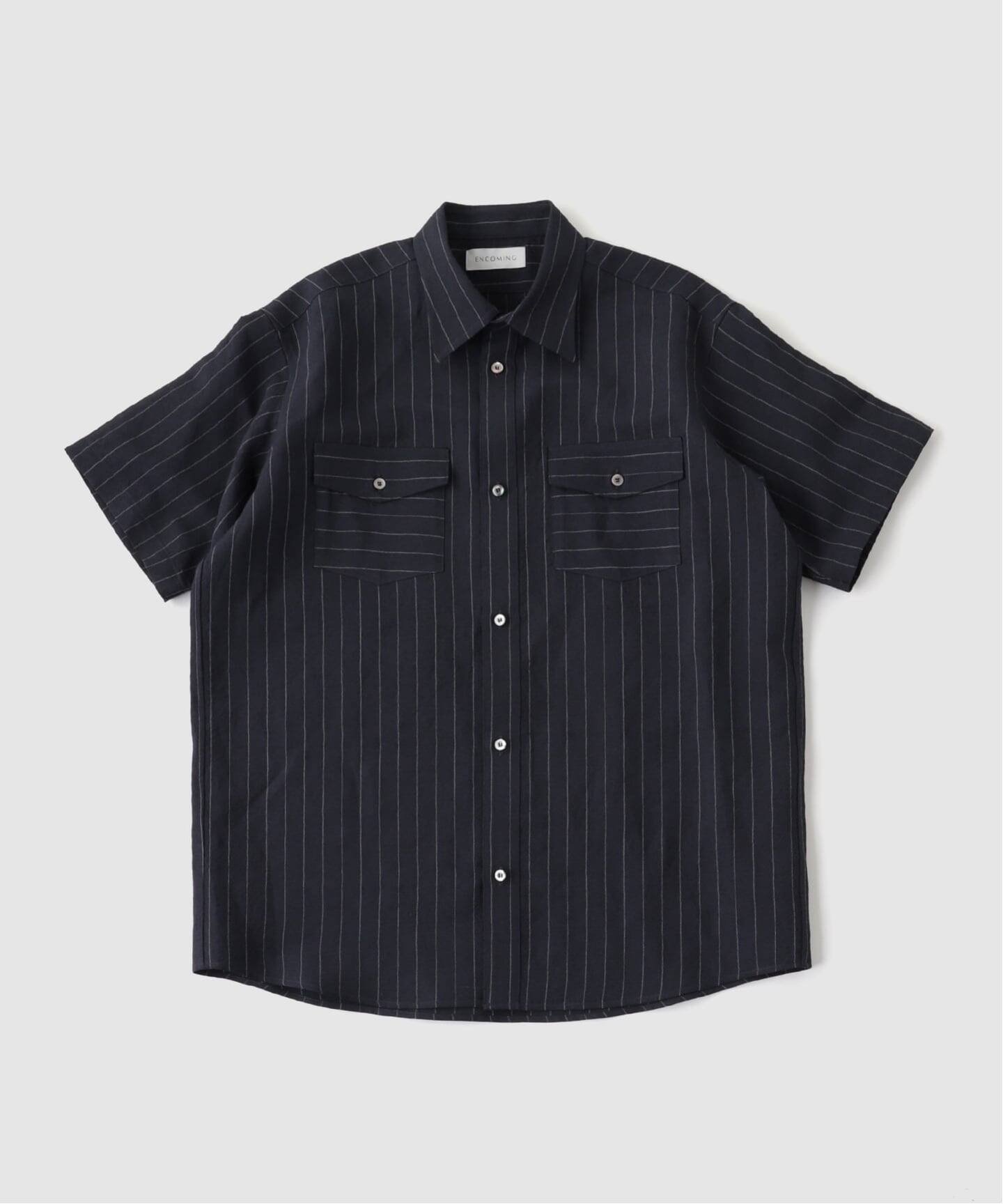ENCOMIN(インカミング) CLASSIC HALF SLEEVE SHIRT エディフィス トップス シャツ・ブラウス ネイビー
