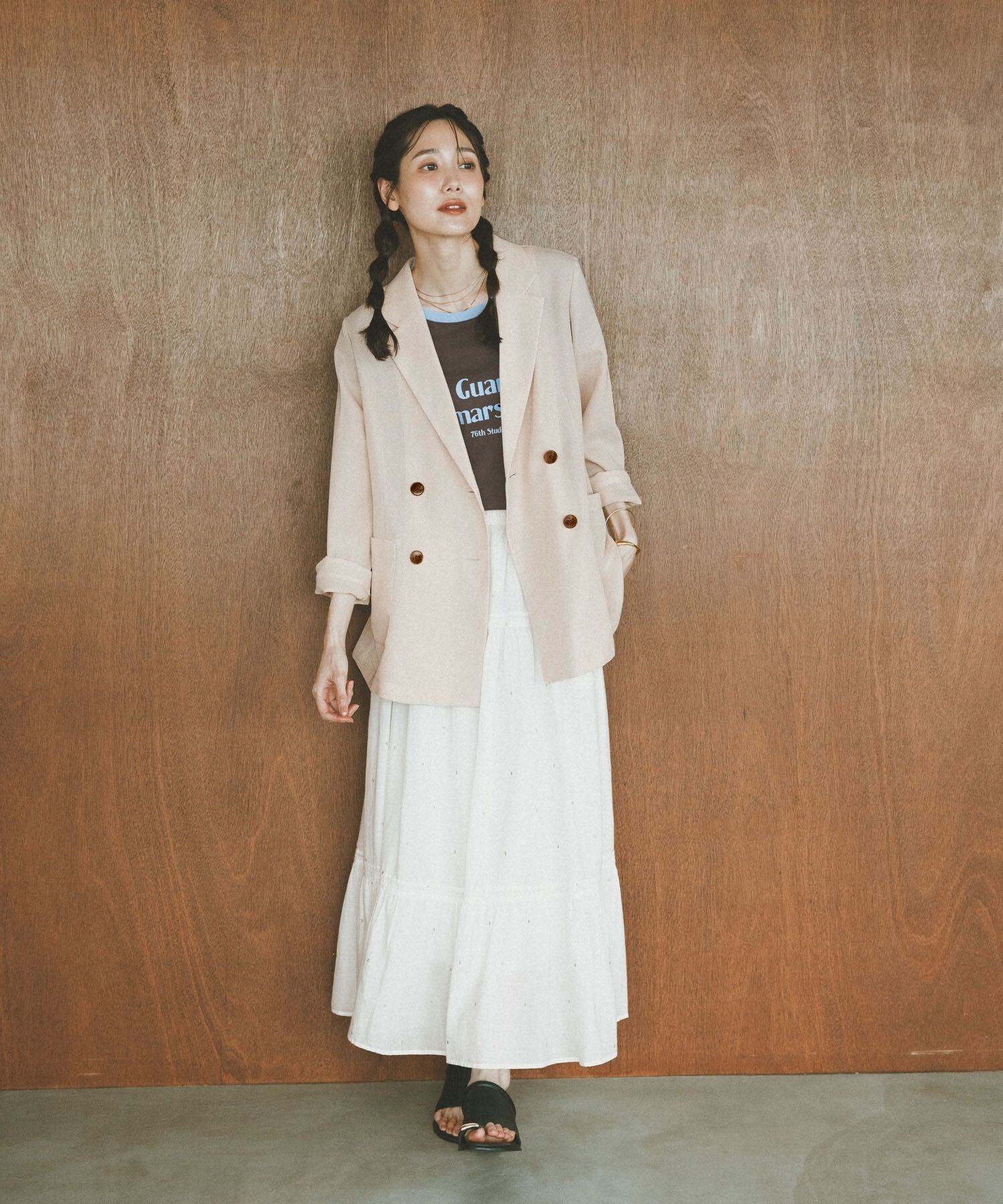 【SALE／20%OFF】GLOBAL WORK ヘビロッTEEリンガーロゴ/665699 グローバルワーク トップス カットソー・Tシャツ イエロー ブラウン stylife-15669810 Rakuten Fashion サンプル画像3