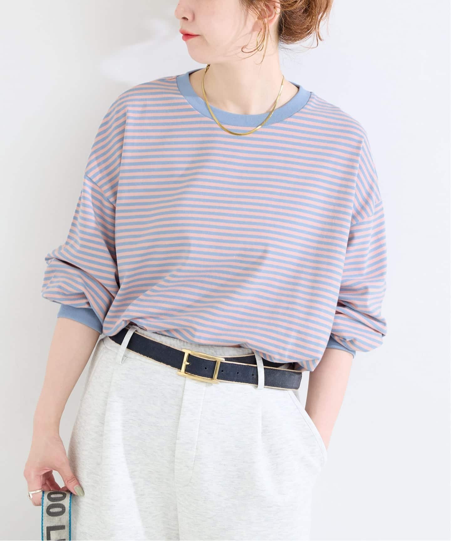 B.C STOCK 《追加9》【WEB限定】ウォッシャブル / ボーダーロンTEE ベーセーストック トップス カットソー・Tシャツ イエロー グリーン ブラック パープル ブルー ピンク【送料無料】 stylife-15726184 Rakuten Fashion パッケージ画像