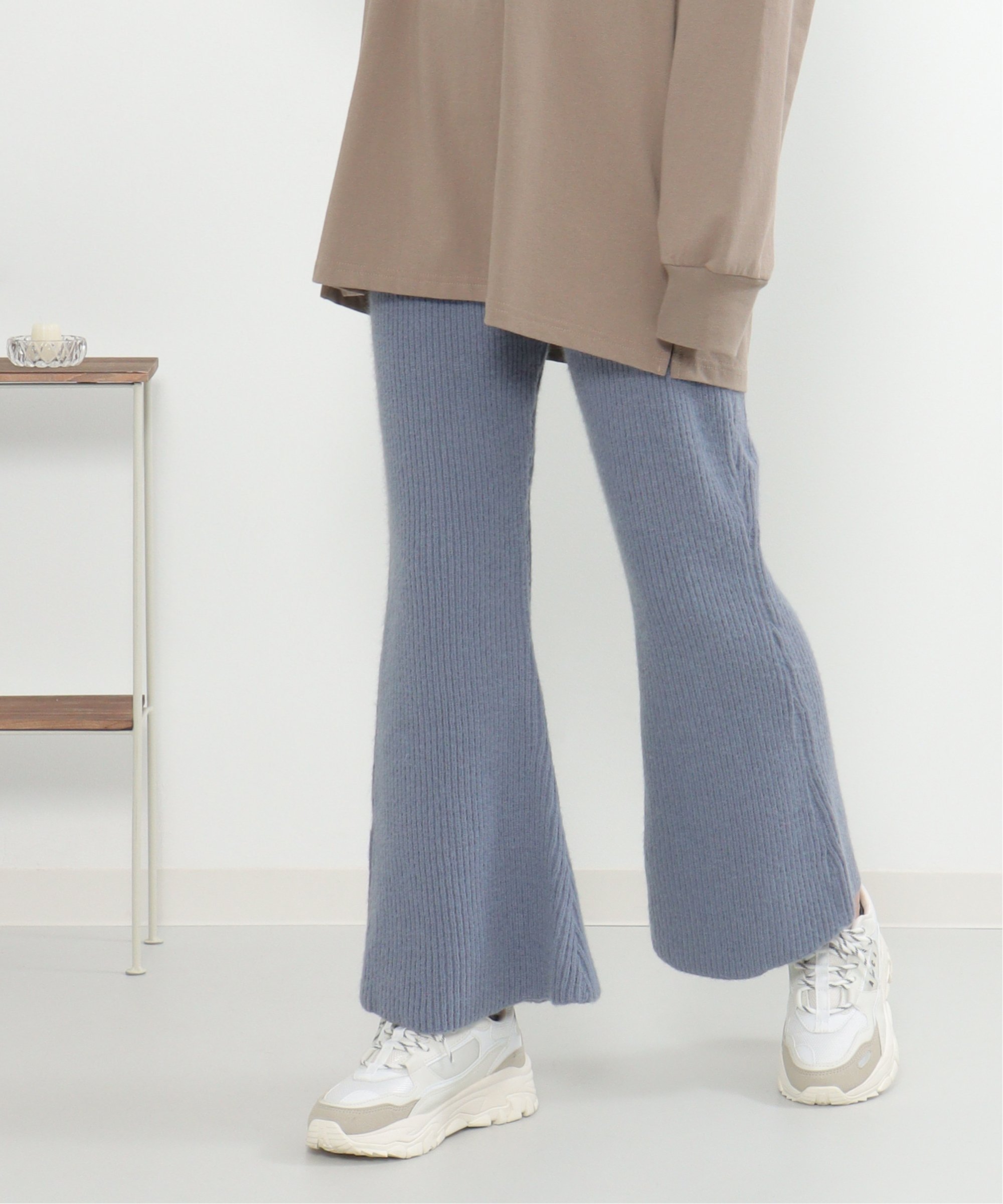 【SALE／60%OFF】VENCE share style ニットプルフレアパンツ ヴァンス エクスチェンジ 福袋・ギフト・..