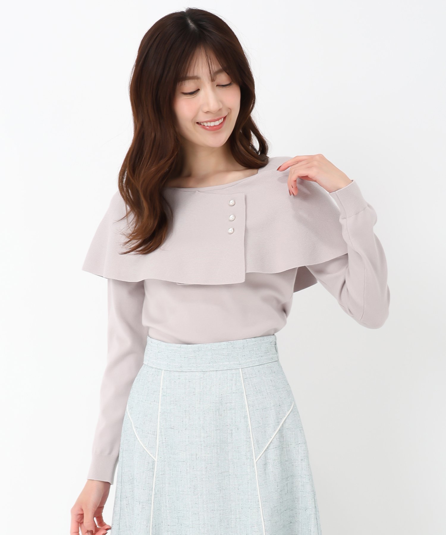【SALE／54 OFF】MISCH MASCH 2025春夏新作 アシメケープパールニット/MM518302 ミッシュマッシュ トップス ニット ブラック ピンク ホワイト ブルー【送料無料】