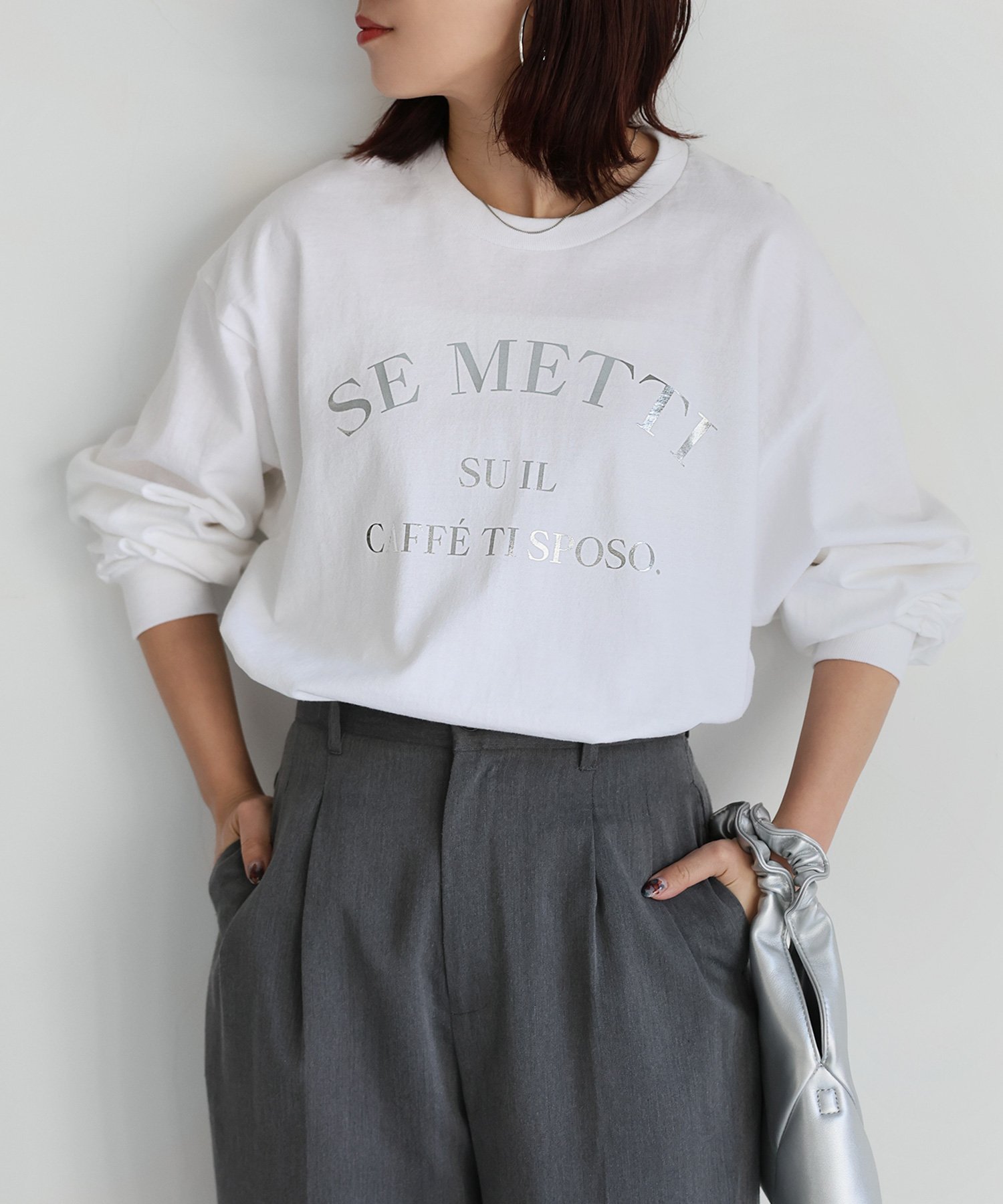 【SALE／39%OFF】Riberry GILDAN SE METTIプリントロンT リベリー トップス カットソー・Tシャツ ブラック ホワイトのサムネイル