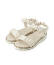 【SALE/30%OFF】SHOO・LA・RUE くしゅくしゅデザインが大人の抜け感をプラスする ギャザーベルトサンダル シューラルー シューズ・靴 サンダル ...