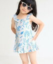 【SALE/20%OFF】ROPE' PICNIC KIDS 【KIDS/キッズ】ボタニカル柄ワンピース水着 ロペピクニック 水着・スイムグッズ 水着 ベージュ