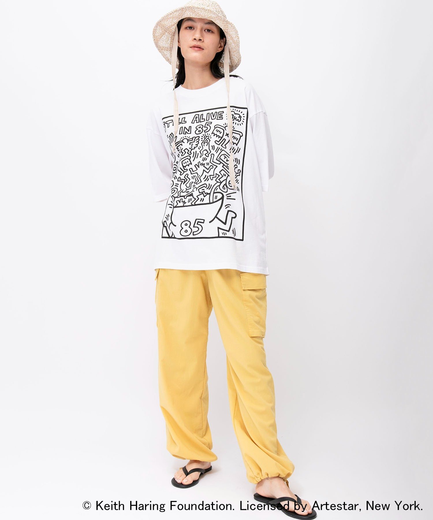 Johnbull Private labo キース・へリングTシャツ(004) ジョンブルプライベートラボ トップス カットソー・Tシャツ ホワイト