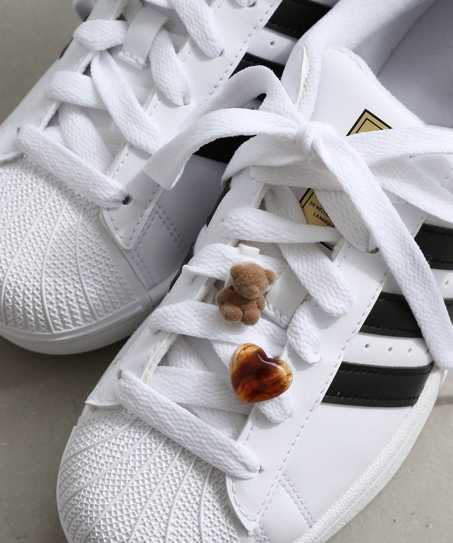 colleca la くま&ハートのシューズクリップセット コレカラ シューズ・靴 ブーツ ホワイト ブラウン