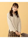 【SALE/50%OFF】any SiS 【洗える】ワッフルフーディ エニィスィス ニット 半袖ニット ベージュ ネイビー