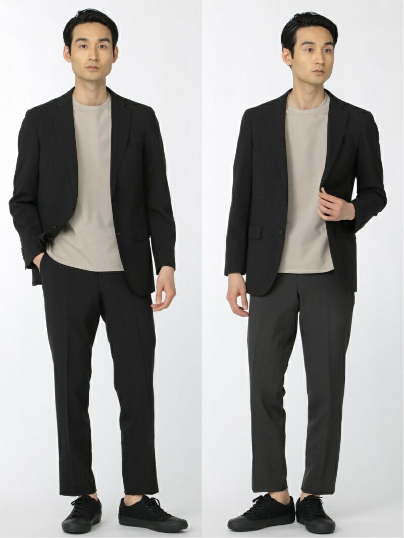 【SALE/5%OFF】m.f.editorial ストレッチウォッシャブル レギュラーフィット 2ボタン2パンツスーツ チェック黒 タカキュー スーツ・フォーマル セットアップスーツ ブラック【送料無料】