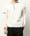 【SALE/54%OFF】NOWLE NOWLE/(M)【NOWLE】ハンドステッチ ダメージプルオーバーニット チェルカ トップス ニット ブラック ホワイト