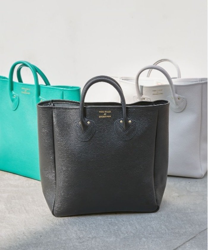 YOUNG OLSEN The DRYGOODS STORE EMBOSSED LEATHER TOTE M/エンボスレザートートバッグ 限定展開 フリークスストア バッグ トートバッグ ブラック ベージュ ブラウン【送料無料】