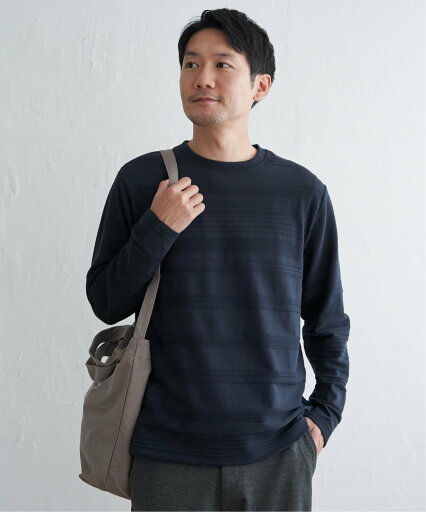 IKKA LOUNGE ランダムリップルボーダーロンT イッカ トップス カットソー・Tシャツ ネイビー ブラック グリーン ホワイト IKKA LOUNGE ランダムリップルボーダーロンT イッカ トップス カットソー・Tシャツ ネイビー ブラック グリーン ホワイト