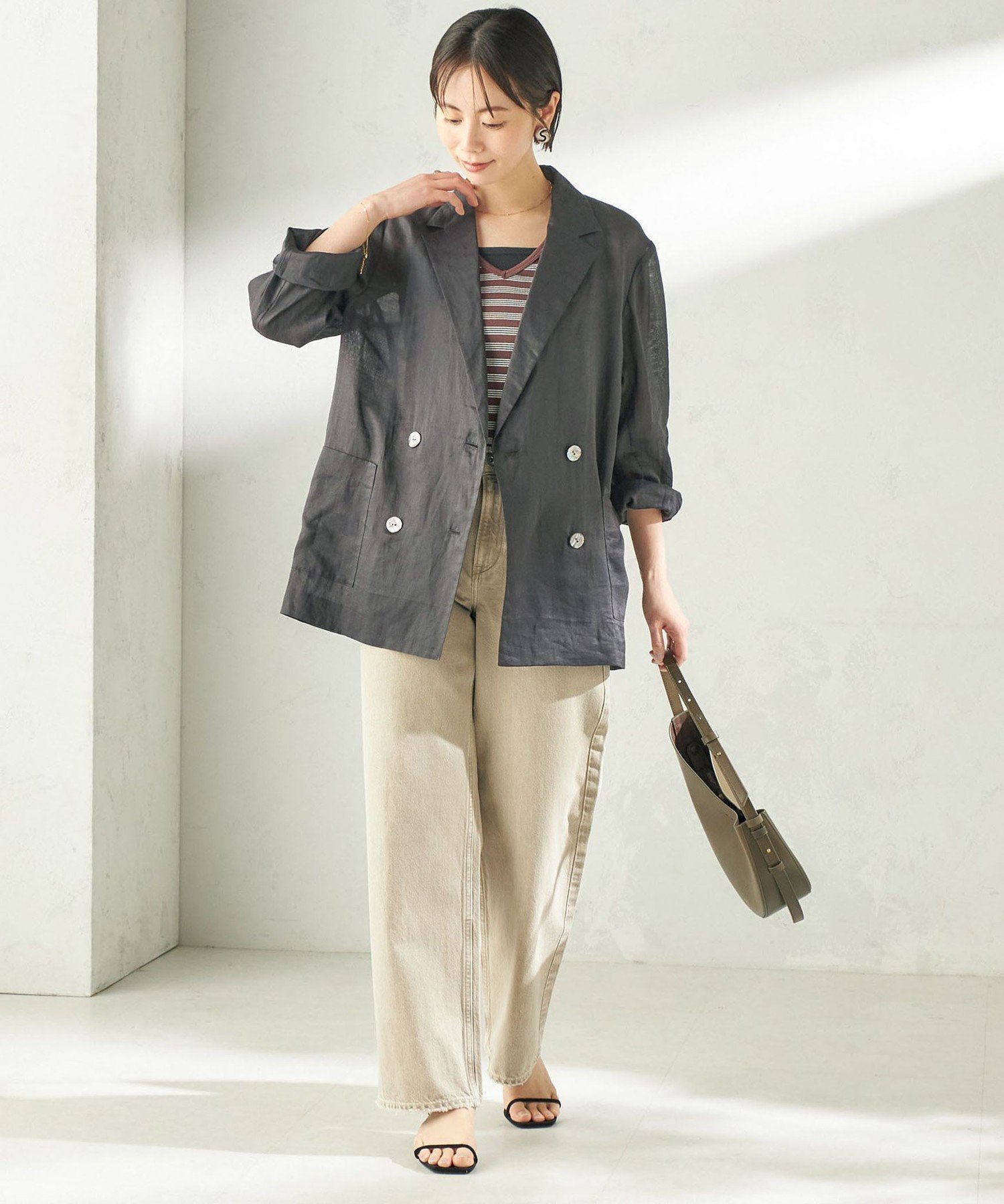 WOMEN upper hights:THE NIECE MID-RIS シップス パンツ ジーンズ・デニムパンツ ベージュ