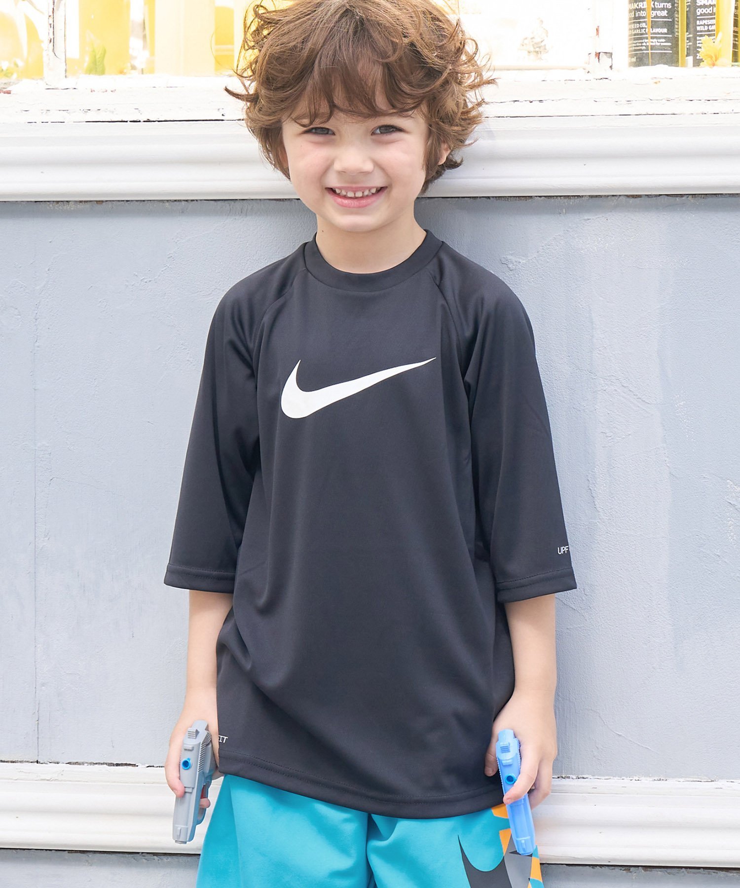 ROPE' PICNIC 【KIDS】【NIKE/ナイキ】ソリッド ショートスリーブラッシュガード ロペピクニック 水着・スイムグッズ ラッシュガード ブラック ネイビー