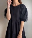 【SALE/61%OFF】JUNOAH FILLOU チュールワンピース ジュノア ワンピース・ドレス ワンピース グレー ブラック