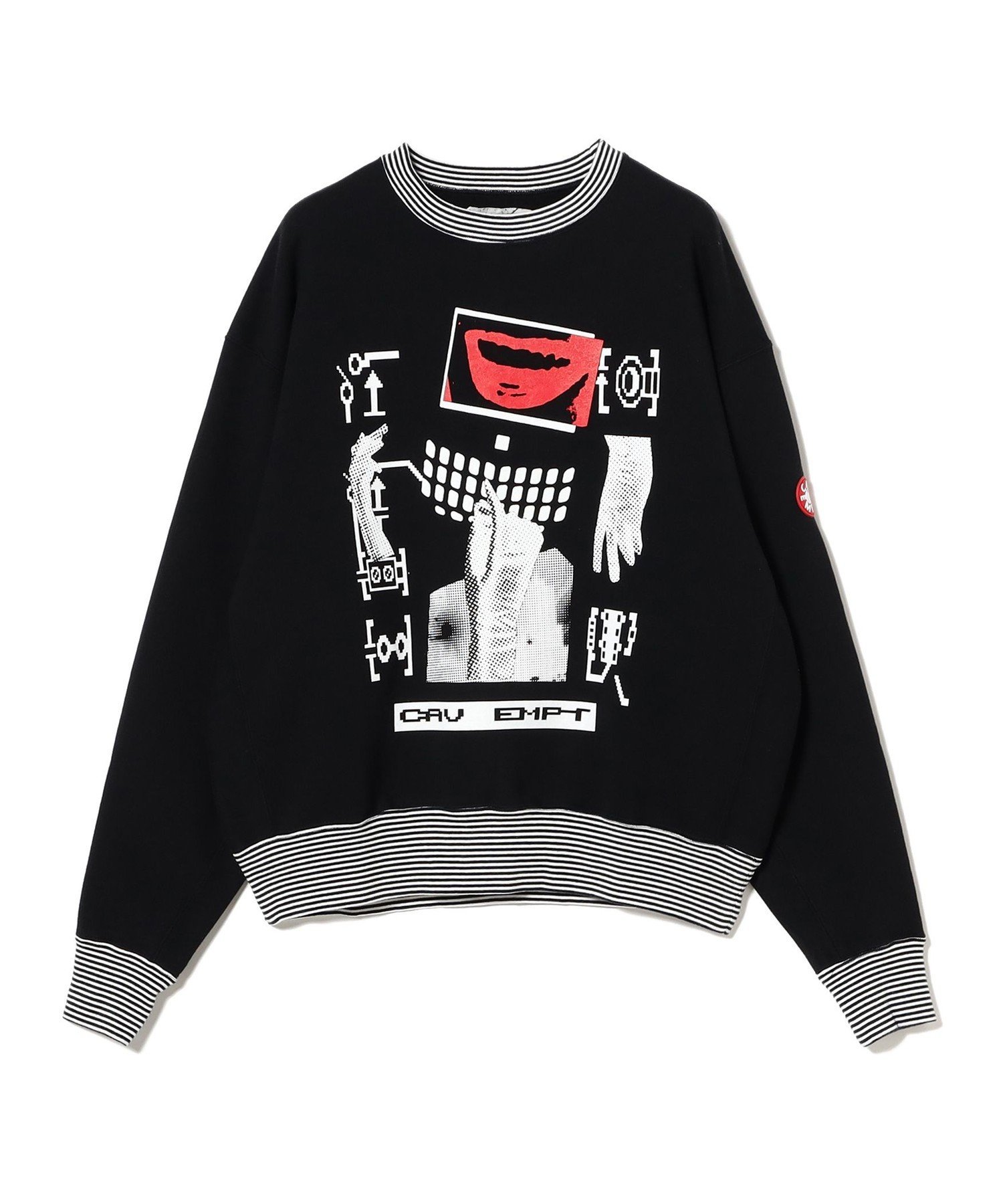 BEAMS T C.E / LIPS DISPLAY CREW NECK BLACK ビームスT トップス スウェット・トレーナー ブラック【..