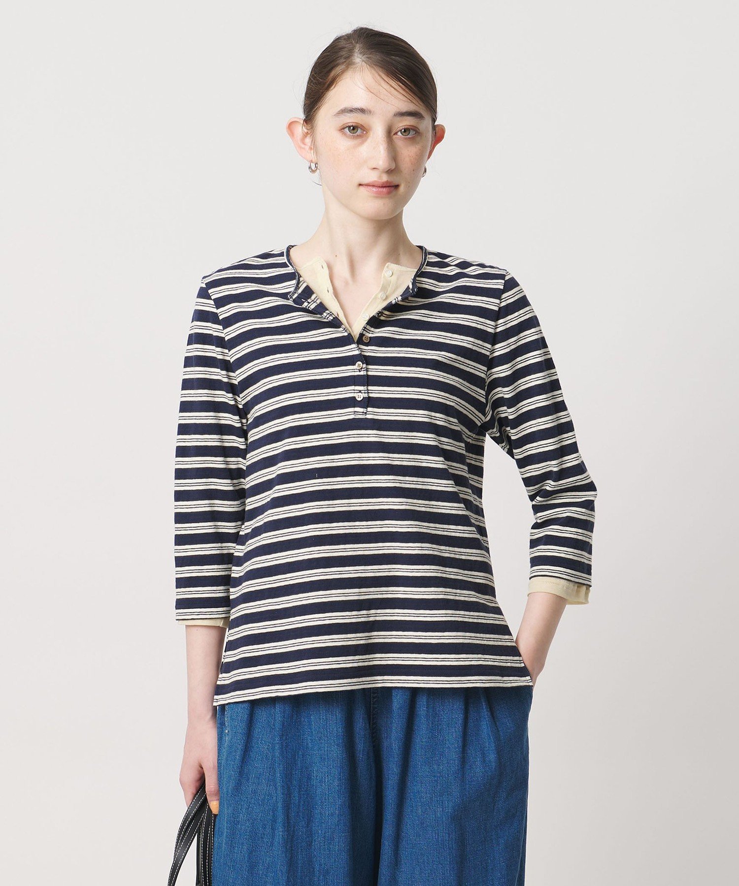 【別注】＜PROTAGONISTA＞レイヤード ボーダー カットソー -united LOVE project 2026 ユナイテッドアローズ トップス カットソー・Tシャツ ネイビー
