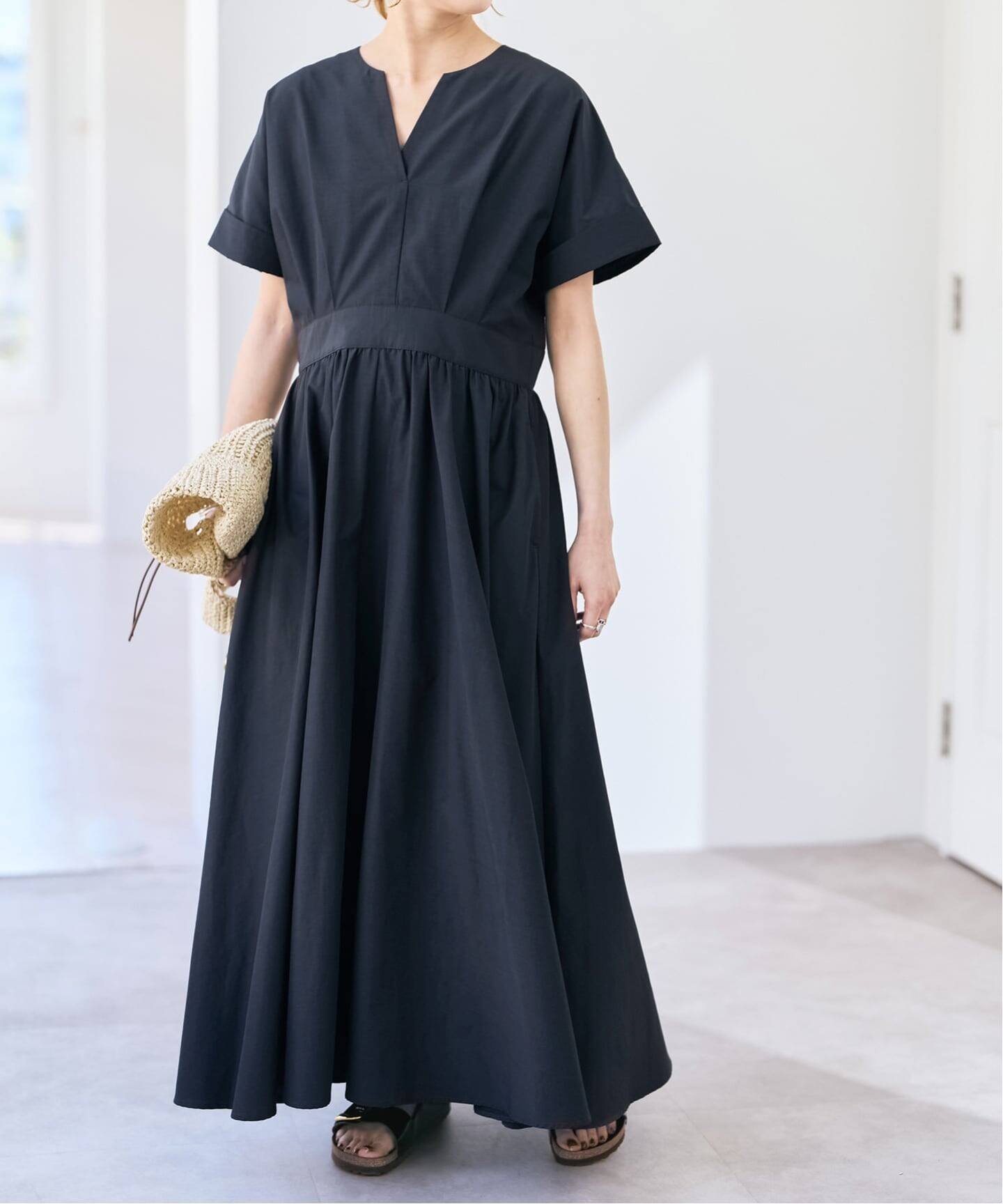 Spick & Span 《WEB限定 / 追加》タイプライタータックワンピース スピックアンドスパン ワンピース・ドレス ワンピース ネイビー