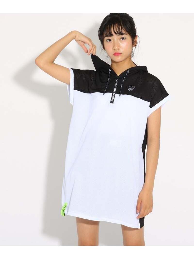 PINK-latte メッシュフードチュニック トップス ピンク ラテ ワンピース・ドレス チュニック ブラック パープル ホワイトのサムネイル