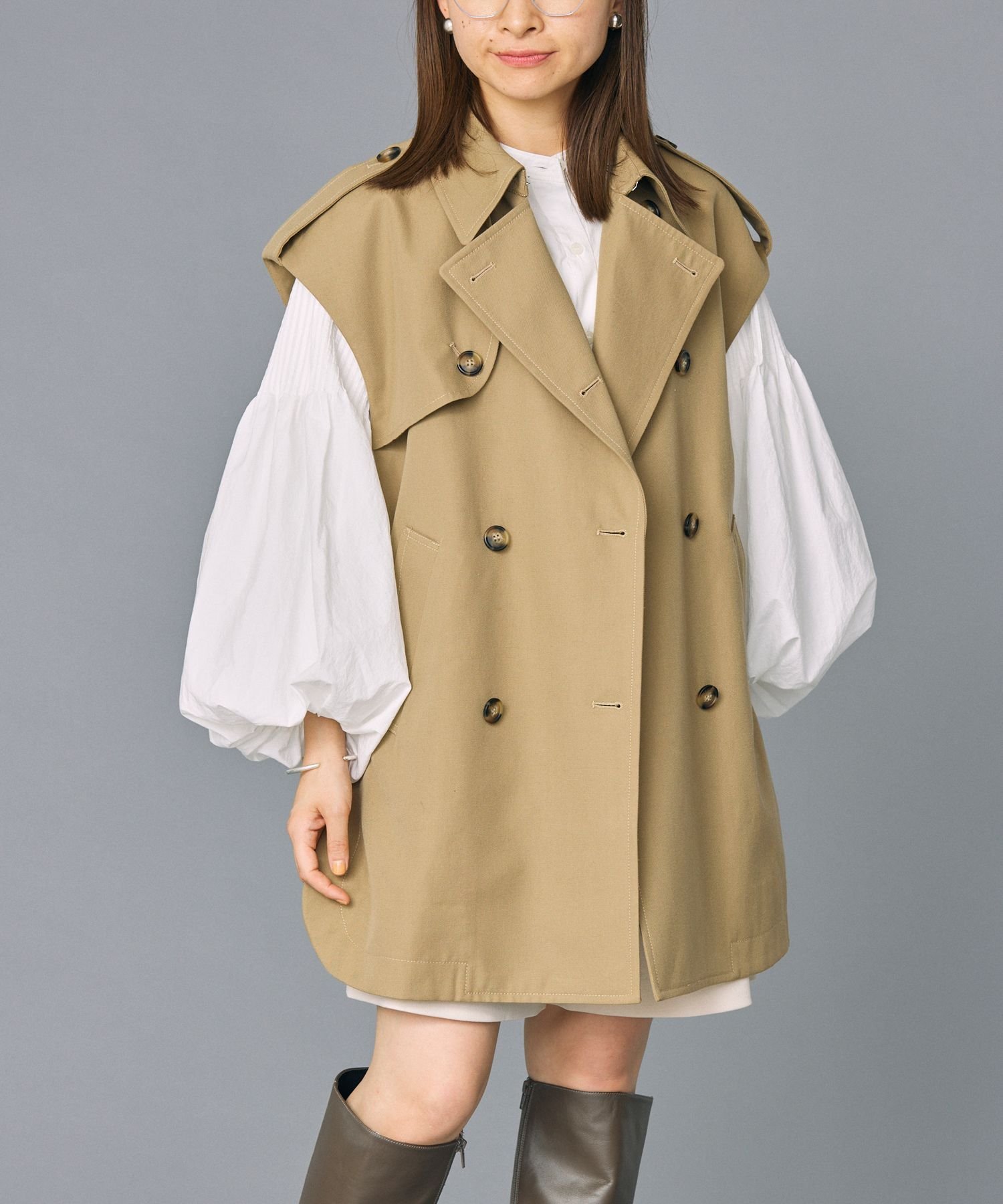 BABYLONE ギャバトレンチジレ バビロン ジャケット・アウター その他のジャケット・アウター ブラウン【送料無料】のサムネイル