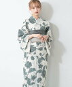 【SALE/50%OFF】SOUBIEN 浴衣2点セット レディース (浴衣+帯) ソウビエン 着物・浴衣・和装小物 浴衣 ホワイト グレー【送料無料】